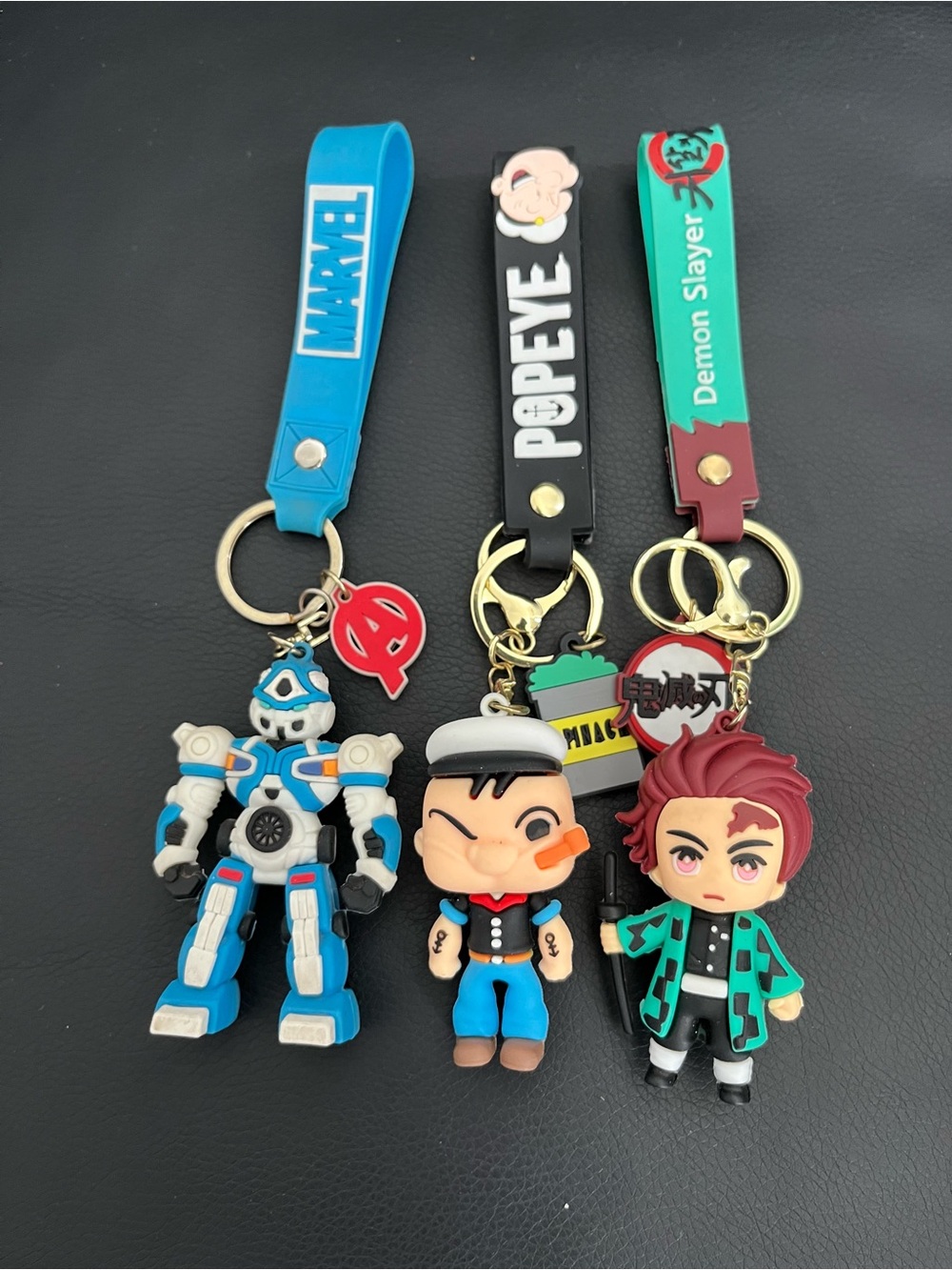 Keychain - Marvel, Popeye & Demon Slayer Keychains/Bag charms Trio
